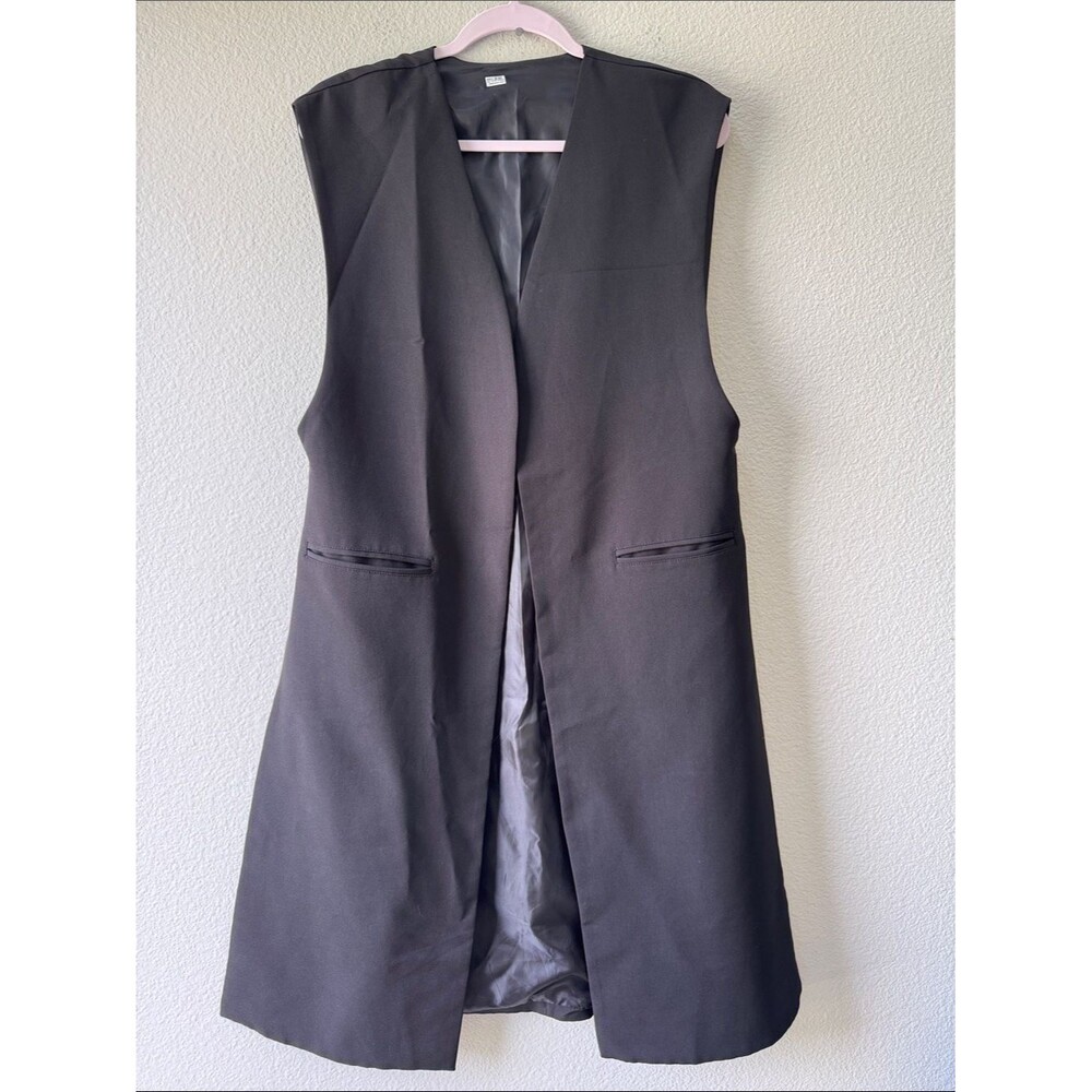 Women’s Long Line Sleeveless Blazer Vest Large EUC